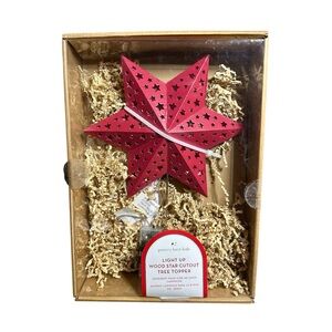 Pottery Barn Kids light up wood star cutout tree topper TESTED and new